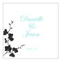 Summer Orchid Square Favors Wedding Labels